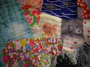 most recent purchases for my stash - pieces from old kimonos