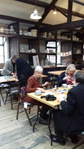 workshop participants making their own nametags in November